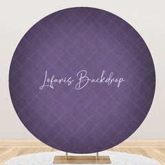 Lofaris Purple Solid Color Texture Round Birthday Backdrop