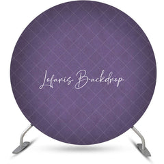 Lofaris Purple Solid Color Texture Round Birthday Backdrop