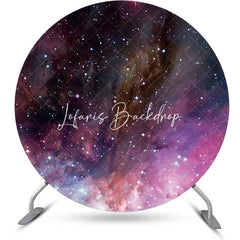 Lofaris Purple Space Abstract Texture Round Birthday Backdrop