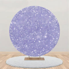 Lofaris Purple Sparkling Elegant Round Birthday Backdrop