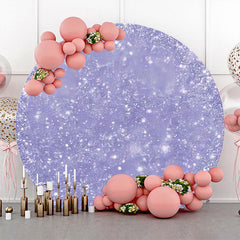 Lofaris Purple Sparkling Elegant Round Birthday Backdrop