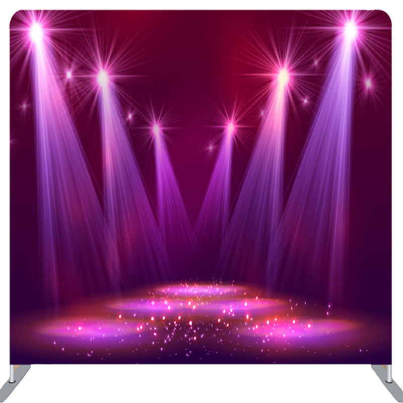 Lofaris Purple Stage Spotlights Sparkling Party Backdrop Cover