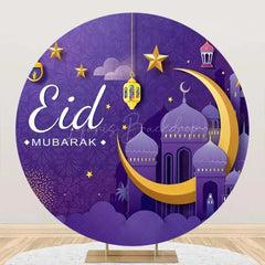 Lofaris Purple Starry Sky Palace Moon Eid Mubarak Backdrop