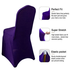 Lofaris Purple Stretch Spandex Banquet Chair Slipcovers