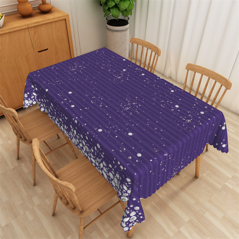 Lofaris Purple Stripe Glitter Diamonds Decorative Tablecloth