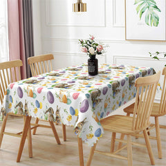 Lofaris Rabbits Chicks Eggs Repeat Easter Kitchen Tablecloth