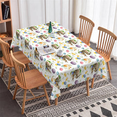 Lofaris Rabbits Chicks Eggs Repeat Easter Kitchen Tablecloth