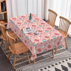 Lofaris Rabbits Eggs Flowers Repeat Rectangle Easter Tablecloth