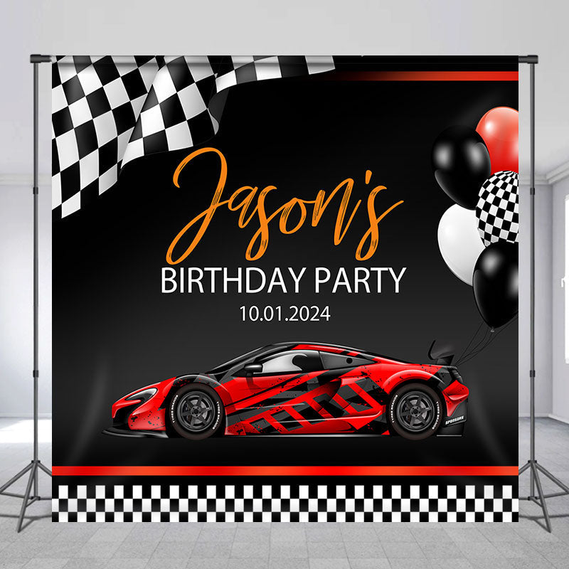 Lofaris Racing Car Custom Birthday Party Backdrop For Boy