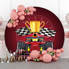 Lofaris Racing Car Theme Red Circle Backdrop Kit For Birthday