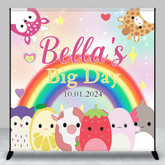 Lofaris Rainbow Animal Fruit Heart Custom Birthday Backdrop