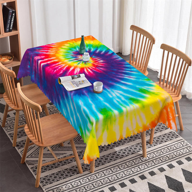 Lofaris Rainbow Color Abstract Tablecloth For Kitchen Decor