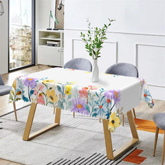 Lofaris Rainbow Color Flowers Spring Tablecloth For Kitchen