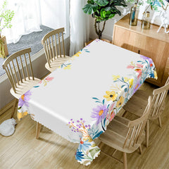 Lofaris Rainbow Color Flowers Spring Tablecloth For Kitchen