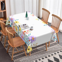 Lofaris Rainbow Color Flowers Spring Tablecloth For Kitchen