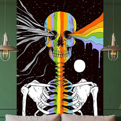 Lofaris Rainbow Color Pigment Skeleton Sky Galaxy Tapestry