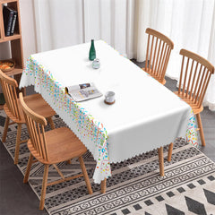 Lofaris Rainbow Color Ribbons White Tablecloth For Kitchen