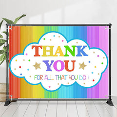 Lofaris Rainbow Color Teacher Appreciation Week Backdrop