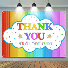 Lofaris Rainbow Color Teacher Appreciation Week Backdrop