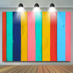 Lofaris Rainbow Color Wood Wall Backdrop For Photography