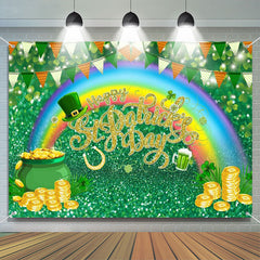 Lofaris Rainbow Colorful Flag Bokeh St Patricks Day Backdrop