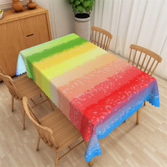 Lofaris Rainbow Colors Simple Fashion Rectangle Tablecloth