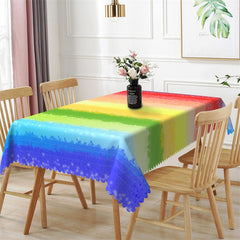 Lofaris Rainbow Colors Simple Fashion Rectangle Tablecloth