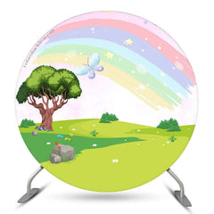 Lofaris Rainbow Fairy Grassland Round Backdrop For Party Decor