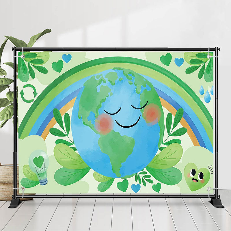 Lofaris Rainbow Greening Happy Earth Day Backdrop for Decor