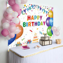 Lofaris Rainbow Happy Birthday Gift Box Party Backdrop