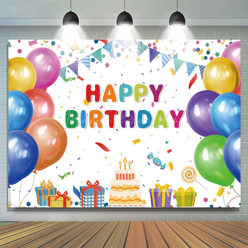 Lofaris Rainbow Happy Birthday Gift Box Party Backdrop