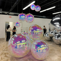 Lofaris Rainbow Inflatable Mirror Ball Event Decor Balloon