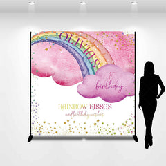 Lofaris Rainbow Kisses Stars Clouds Custom Birthday Backdrop