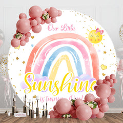 Lofaris Rainbow Little Sunshine Round 1st Birthday Backdrop