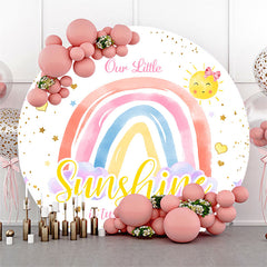 Lofaris Rainbow Little Sunshine Round 1st Birthday Backdrop