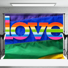 Lofaris Rainbow Love Lgbt Flag Stripes Pride Month Backdrop