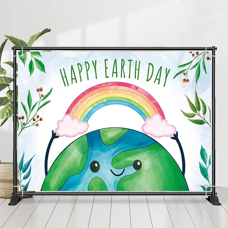 Lofaris Rainbow Nature Happy Earth Day Theme Backdrop