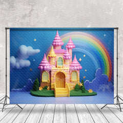 Lofaris Rainbow Night Cloud Castle Backdrop For Cake Smash