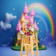 Lofaris Rainbow Night Cloud Castle Backdrop For Cake Smash