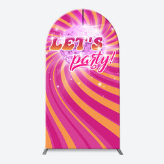 Lofaris Rainbow Stripe Shine Disco Ball Arch Party Backdrop