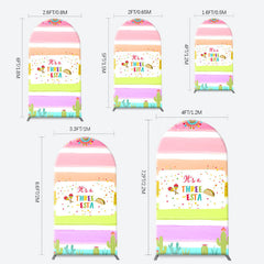 Lofaris Rainbow Stripe Three Esta Arch Birthday Backdrop