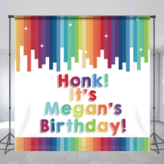 Lofaris Rainbow Stripes Star Personalized Birthday Backdrop