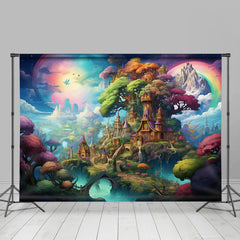 Lofaris Rainbow Tree Cloud Enchanted Forest Magic Backdrop