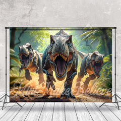 Lofaris Rainforest Wonderland with Dinosaur Photo Backdrop