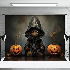 Lofaris Rainy Night Pumpkins Ghost Happy Halloween Backdrop