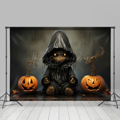 Lofaris Rainy Night Pumpkins Ghost Happy Halloween Backdrop