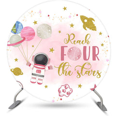 Lofaris Reach Four The Stars Round 4th Birthday Backdrop