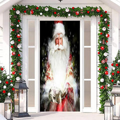 Lofaris Real Santa Claus Bokeh Door Cover For Christmas