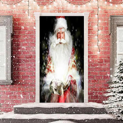 Lofaris Real Santa Claus Bokeh Door Cover For Christmas