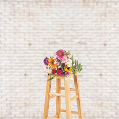 Lofaris Reclaimed White Brick Wall Backdrop For Photographer